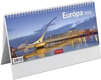 Toptimer 23.02208 Asztali naptár képes  t063 álló fehér lapos európa 2026. kép