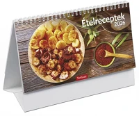Toptimer 23.02212 Asztali naptár képes  t058 álló fehér lapos ételreceptek 2026. kép