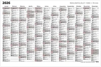 Toptimer 23.0451008 Plakátnaptár  t101 éves a/0 1180x800mm egyoldalas 2026. kép