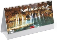 Toptimer 23.090212 Asztali naptár képes  t066 álló fehér lapos fantasztikus tájak 2026. kép
