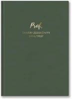 Toptimer 27P100C-601 Tanári zsebkönyv, 2026/2027 tanév, a5, heti, sötét olívazöld kép
