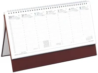 Toptimer T510T-002 Asztali naptár kép nélküli t051 álló fehér lapos bordó 2026. kép