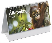 Toptimer T582P-00P Asztali naptár képes  t058 álló fehér lapos állatvilág 2026. kép