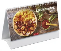 Toptimer T584P-00P Asztali naptár képes t058 álló fehér lapos ételreceptek 2026. kép