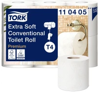 Tork 110405 Toalettpapír 4 rétegű kistekercses 153 lap/tekercs 6 tekercs / csomag fehér extra soft t4 _ kép