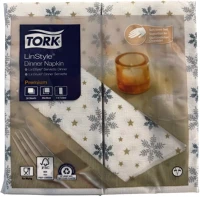 Tork 39/1, 1/8 szalvéta linstyle, premium textilhatású, karácsonyi kép