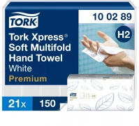 Tork DA503XSZHT100289 Kéztörlő h2 premium interfold, soft, 2r., 150lap/csg, 21csg/karton kép