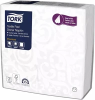 Tork DA503XSZHT509413 szalvéta textilhatású elegance, 40/1 fehér, arabesque, 50 lap/csg, 10csg kép