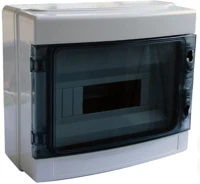Tracon EDFKIP65-12/1 1×12 mod/ h×w×d=260×300×140mm/ ip65/ 660v ac átlátszó ajtóva/ n/pe sínnel falon kívüli kép