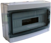 Tracon EDFKIP65-18/1 1×18 mod/ h×w×d=285×410×140mm/ ip65/ 660v ac átlátszó ajtóva/ n/pe sínnel falon kívüli kép