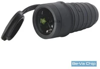 Tracon TICS-212G 2p+f gumi csapfedeles csatlakozóaljzat oldalsó védőérintkezővel kép