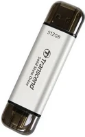 Transcend TS512GESD310S Esd310 512gb usb-a/c 3.2 gen2 külső ssd ezüst kép