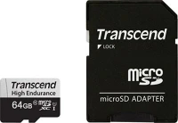 Transcend TS64GUSD350V 64gb microsdxc + adapter u1 high endurance - kép