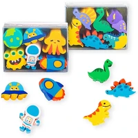 Trendhaus 959300 Radír  dino & space 6 db/doboz, 2 féle készlet kép