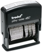 Trodat 4817 12 Bélyegző dátum+szöveg trodat printy  féle szöveggel fekete ház fekete párna kép