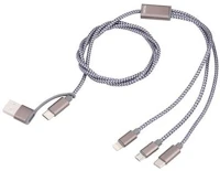 Troika COR_TROCBL30GY Töltőkábel 3 in 1, 1 m,  