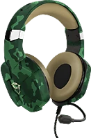 Trust GXT 323C carus vezetékes fejhallgató mikrofonnal, 3,5mm jack, zöld-terepmintás kép