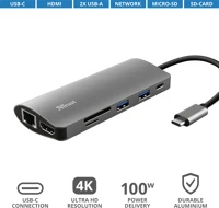 Trust RJ-45, USB 3.2 GEN 1 Hétfunkciós usb-c többportos adapter , dalyx 7-in-1 usb-c multiport adapter kép