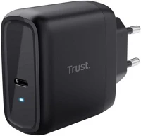 Trust 5-20v Trust Telefon töltő - Maxo (1port 65W USB-C; fekete; hálózati csatlakozó; telefon és notebook töltésére (5-20V))