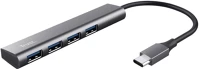 Trust 24948 HALYX 24948 halyx usb-c csatlakozós, 4 portos usb-a 3.2 gen1 hub szürke kép