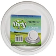 Tuti COR_KHMU275 Papírtányér, kerek, 22 cm, 10 db,  