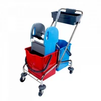 Uctem plas TAKARÍTÓKOCSI, KRÓMVÁZAS, 2X18 Takarítókocsi, krómvázas, 2x18 literes herkules vödörrel kép