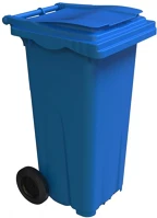 Uctem plas CK120LT-B Szemetes kuka fedeles gurulós kommunális 120 literes kék kép