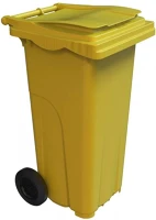 Uctem plas CK120LT-Y Szemetes kuka fedeles gurulós kommunális 120 literes sárga kép