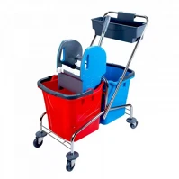 Uctem plas CK753-T Takarítókocsi króm vázas 2 x 25 liter kép