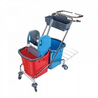 Uctem plas CK759-T Takarítókocsi króm vázas zsáktartóval 2 x 18 liter kép