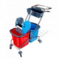 Uctem plas CK760-T Takarítókocsi króm vázas 2 x 25 liter kép