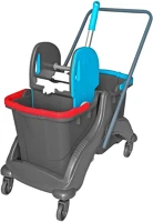 Uctem plas H65CK748 Takarítókocsi, műanyag vázas, 2x25 literes vödörrel, eco kép