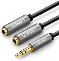 Ugreen 10532 Aux audio elosztó jack kábel 3.5mm 0.2m szürke (10532) kép