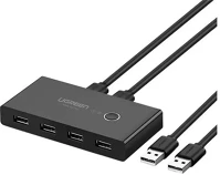 Ugreen 2.0, FEKETE Kvm usb-a switch, 2x4 usb-a 2.0, fekete kép