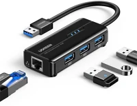 Ugreen 20265 Hub usb 3.0, 3x usb-a, ethernet 1gbit/s, szürke kép