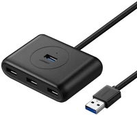 Ugreen CR113 USB TO 4X USB 3.0 5GBPS, 1M Hub  cr113 usb to 4x usb 3.0 5gbps, 1m (black) kép