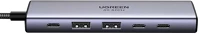 Ugreen 3XUSB-C-2XUSB 3.0 Cm511 hub 6in1 3xusb-c-2xusb 3.0, hdmi, pd100w, 10gbps, 4k60hz, szürke kép