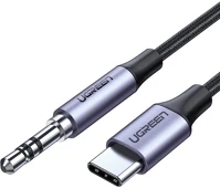Ugreen AV143-HOZ, 1 M Av143 usb-c - 3,5 mm-es mini jack aux kábel, 1 méter, szürke kép
