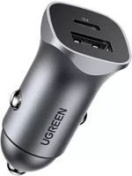 Ugreen CD130 USB-C-USB-A Cd130 usb-c-usb-a autós töltő, 3a, 30w, szürke kép