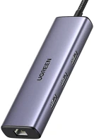 Ugreen IN34414 6in1 usb-c multifunction adapter 3x usb a 3.0, hdmi, rj45, pd converter kép