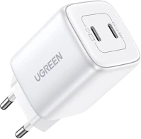 Ugreen IN35764 Nexode 45w mains charger, 2x usb-c, pd3.0, qc4.0, gan (white) kép