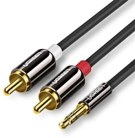 Ugreen M/M/M Kábel 3.5mm jack - 2 rca, m/m/m, 3m, szürke kép