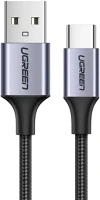 Ugreen US316 USB-A-USB-C Us316 usb-a-usb-c töltő- és adatkábel, fonott, 3a, 18w, 1m, fekete kép