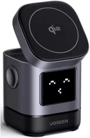 Ugreen W709 uno 2in1 vezeték nélküli wireless töltő intelligens kijelzővel, 15w kép