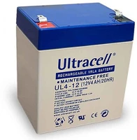 Ultracell UL4-12 12v 4ah zselés ólom akkumulátor gondozásmentes kép