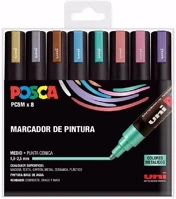 Uni 07.03364 Filctoll  posca pc-5m metál színek 8 darabos kép