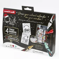 Uni 15.19264 Folyékony kréta  pwe-5m karácsonyi kiadás tradicionális színek 4 darabos kép