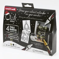 Uni 15.19265 Folyékony kréta  pwe-5m karácsonyi kiadás elegáns színek 4 darabos kép