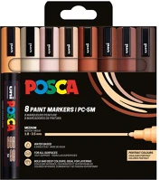 Uni 2UPC5M8DBPORTRE Dekormarker 1,8-2,5mm,  posca pc-5m 8 db-os készlet. porté színek kép