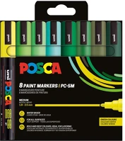 Uni 2UPC5M8DBZOLD Dekormarker 1,8-2,5mm,  posca pc-5m 8 db-os készlet. zöld színek kép
